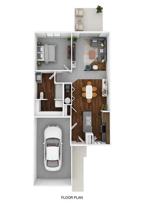 Floor plan for 1 bed, 1 bath, 781 sqft